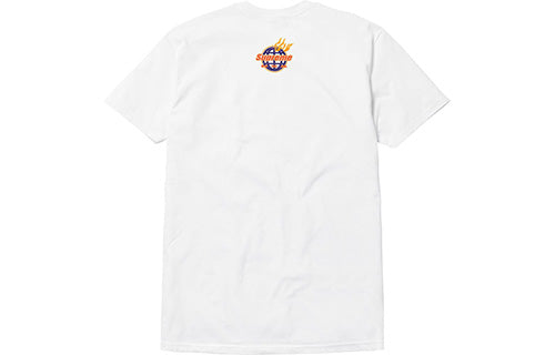 Supreme FW17 Fire Tee White Flame LOGO Short Sleeve Unisex SUP-FW17-0073