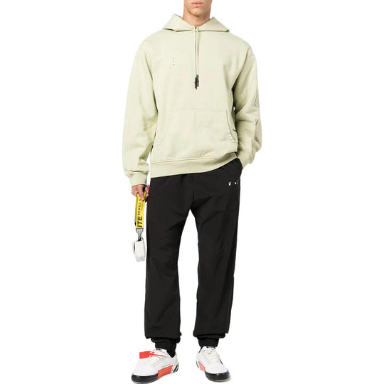 Men's Off-White FW22 Logo Printing Bundle Feet Sports Pants/Trousers/Joggers Black OMCA226C99FAB0011001