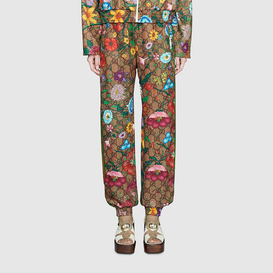 (WMNS) Gucci Flora GG Supreme Pattern Track Pants 605437-XJB9I-2103