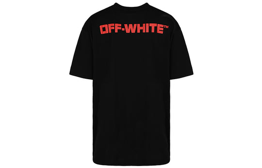 Off-White SS21 Alphabet Pattern Short Sleeve Loose Version Black OMAA038R21JER0051025