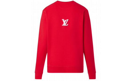 Men's LOUIS VUITTON SS22 Alphabet Pattern Printing Round Neck Long Sleeves Red 1A9T6K