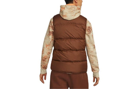 Nike Windproof Warm Stand Collar Down Vest 'Brown' DV1136-259