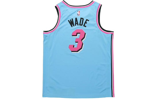 Nike NBA SW 19-20 Miami Heat Dwyane Wade 3 ViceWave City Edition Swingman Jersey Blue AV4650-425