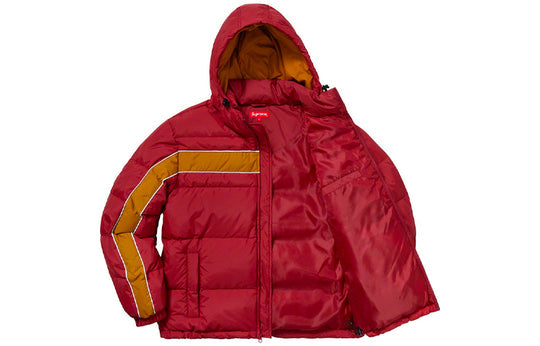 Supreme Stripe Panel Down Jacket 'Burgundy' SUP-FW18-923