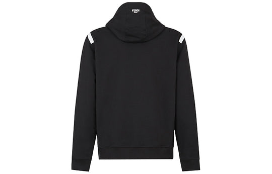 Men's FENDI hooded Knit Sports Jacket Black FY0984A2F2F0QA1