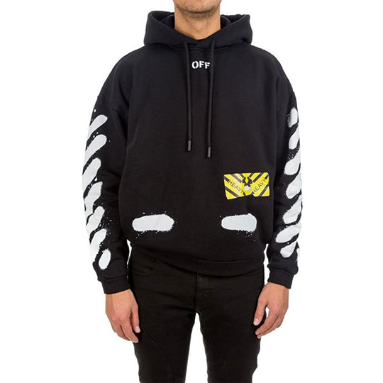 Off-White Graffiti Stripe Hoodec Fleece Men Black OMBB009S171920231001