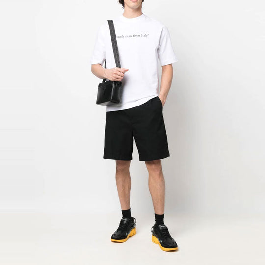 Off-White SS22 Solid Color Logo Printing Round Neck Short Sleeve Slim Fit Version White OMAA119S22JER0020110