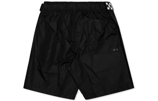 Men's Off-White C/O VIRGIL ABLOH Waist Logo Sports Shorts Black OMFA007R20G450291001