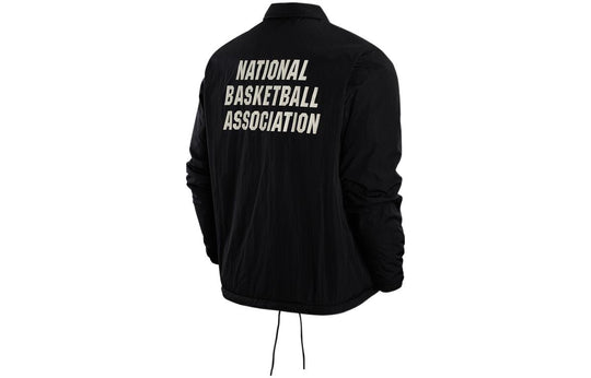 Nike NBA Logo Back Letters Zipped Jacket 'NBA Black' DR2331-010