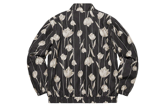 Supreme SS19 Floral Silk Track Jacket Flowers Unisex Black SUP-SS19-10344
