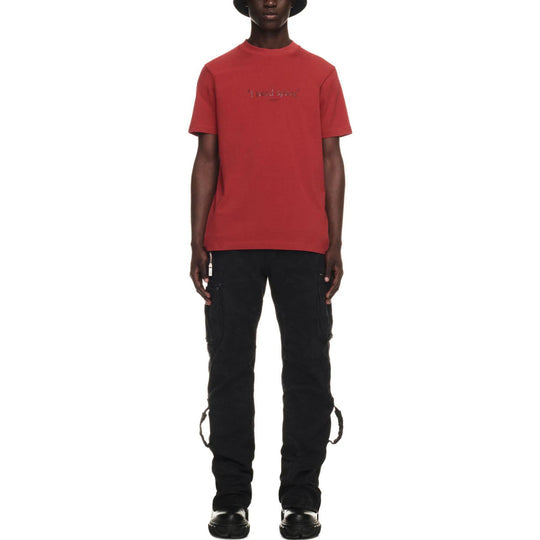 Off-White Give Me Space Cotton T-shirt 'Dark Brick-red Shade' OMAA027F23JER0012928