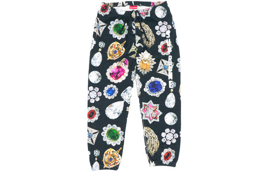 Supreme FW18 Jewels Sweatpant Black Printing Bundle Feet Long Pants Unisex SUP-FW18-488