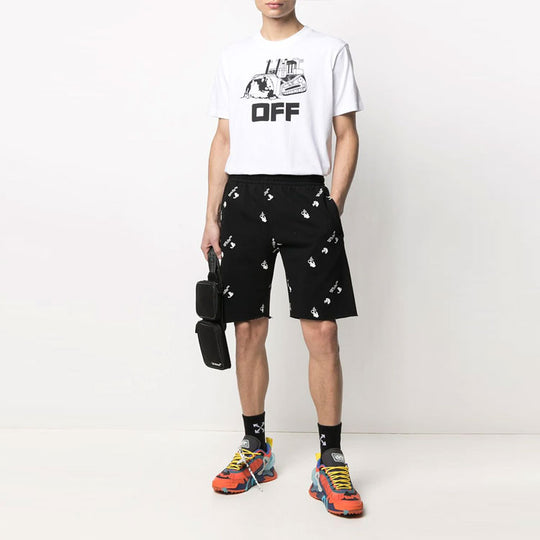 Off-White Men's SS21 Logo Print Short Skirt Black OMCI006R21FLE0031001