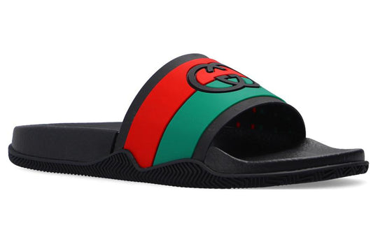 Gucci Slide 'Interlocking G - Black Red Green' 655265-JFA00-8815