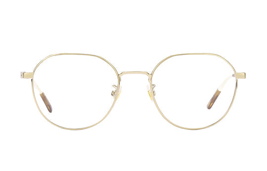 Gucci Literature and Art Polygon Clear Lens Metallic Glasses Frame Gold Color GG0684O-001