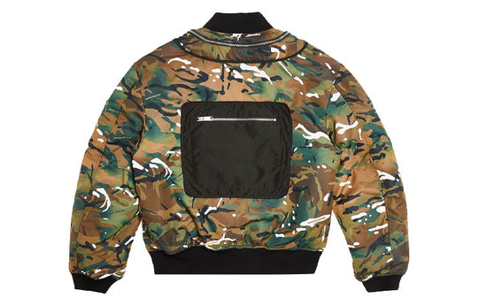 Men's HERON PRESTON Camouflage Functional Long Sleeves aviator Jacket Green HMEH002F20FAB0035900