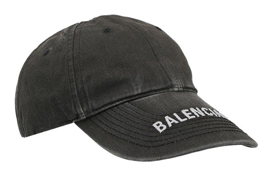 Balenciaga Washed Denim Logo Baseball Cap 'Black/White' 617160-4A2B4-1077