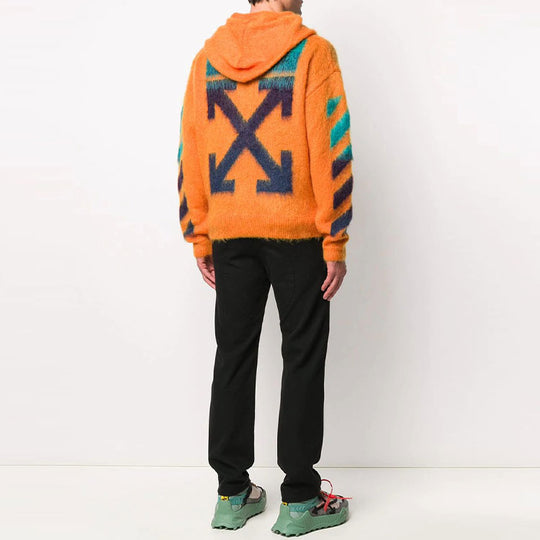 Men's Off-White 3d Logo Hooded Knit Orange OMHA073R20B020231988