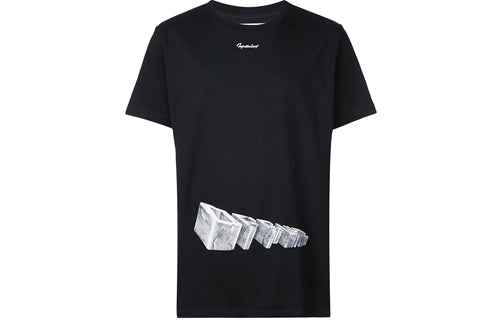 Off-White 3D Printing Cotton Short Sleeve Black OMAA027R191850041088