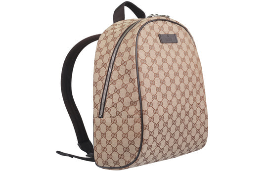 Gucci Logo Leather Logo Canvas schoolbag Backpack Unisex / / Brown Classic 449906-KY9NN-9873