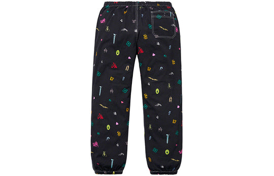 Supreme SS19 Deep Space Skate Pant Creative Pattern Casual Pants Unisex Black SUP-SS19-10292