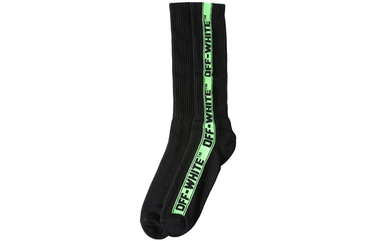 Off-White Fluorescent Industrial Belt Socks 'Black Green' OMRA042S22KNI0041070