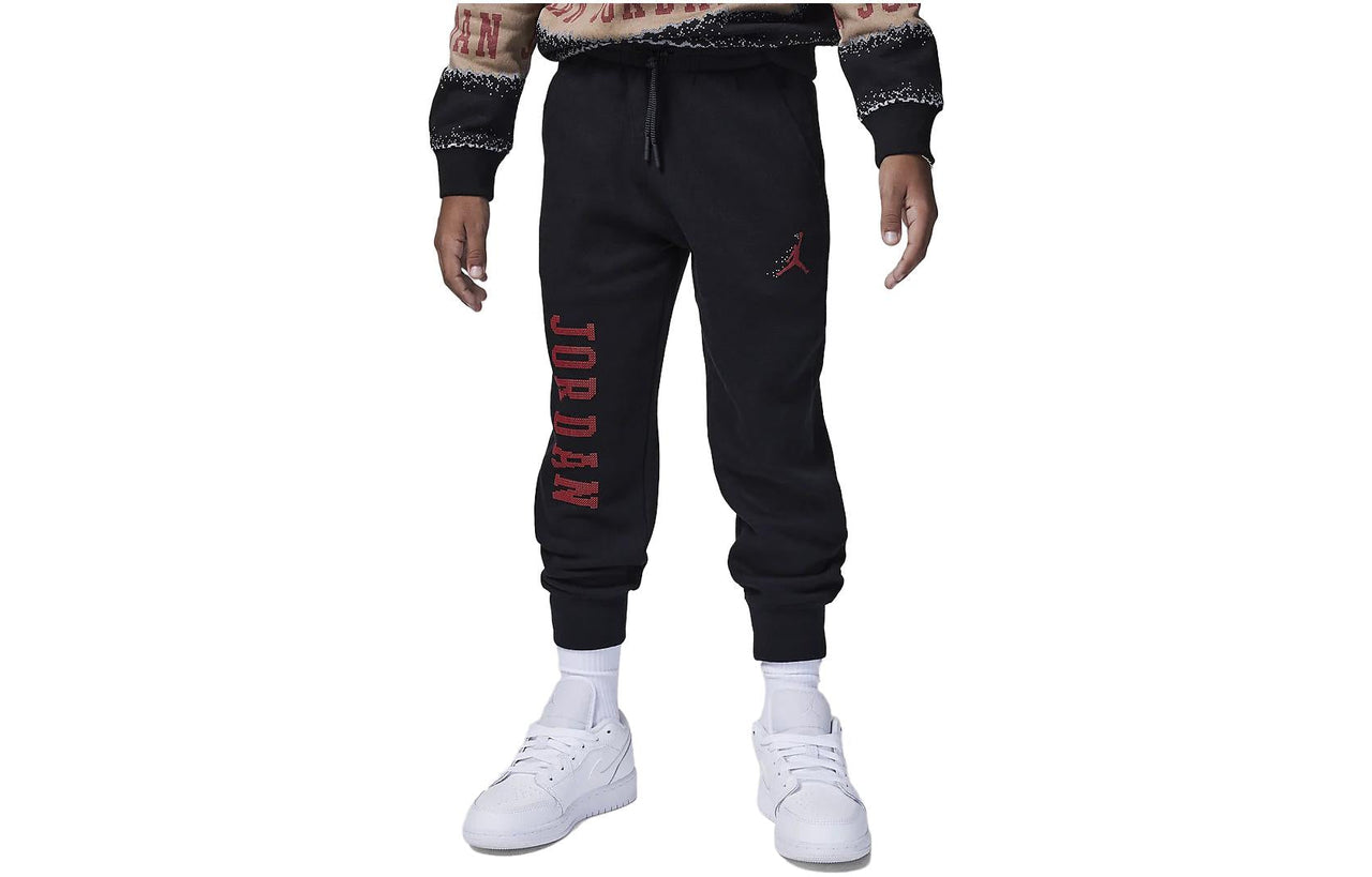(GS) Air Jordan MJ Essentials Member Sweatpants 'Black Red' FV5648-010