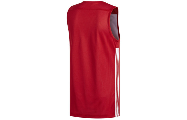 adidas Knitted Breathable Basketball Vest Men 'Red White' DY6595