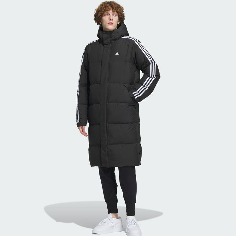 adidas 3-Stripes Long Down Jackets 'Black' IT8714