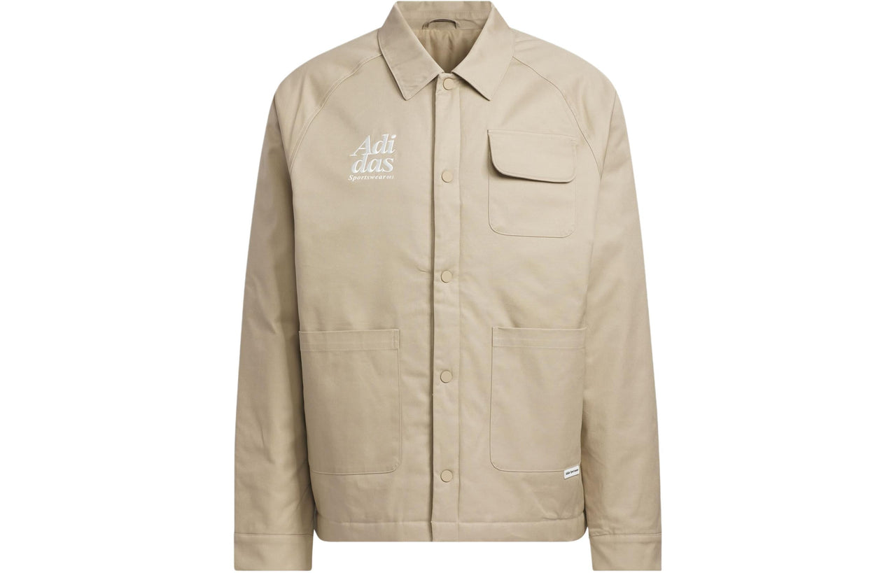 adidas Small Logo Padded Jacket Asia Sizing 'Tan' JE6104