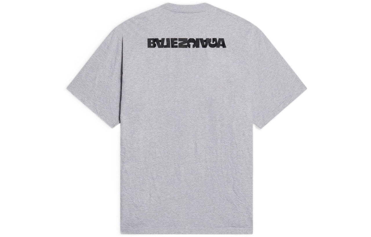 Balenciaga Turn Slit T-Shirt 'Grey Black' 675016TLVB31167