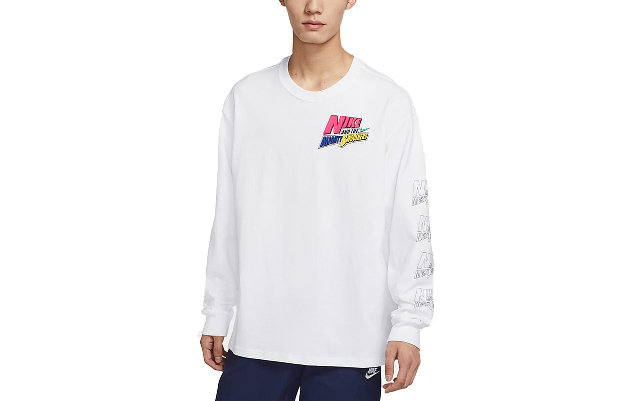 Nike Sportswear Athleisure Casual Sports Alphabet Cartoon Printing Long Sleeves White DM7916-100