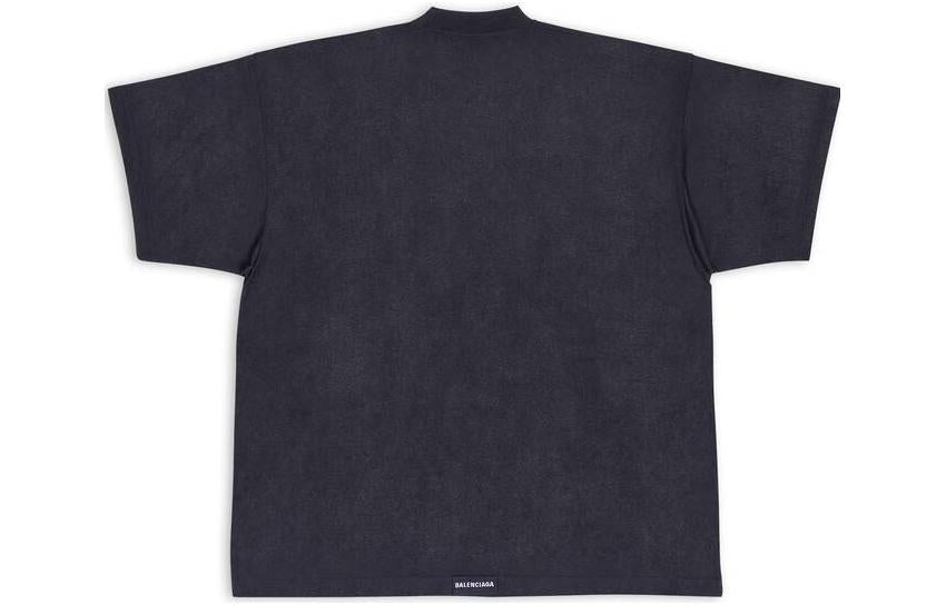 Balenciaga Tab T-shirt Oversized 'Black' 694576TMVJ21151