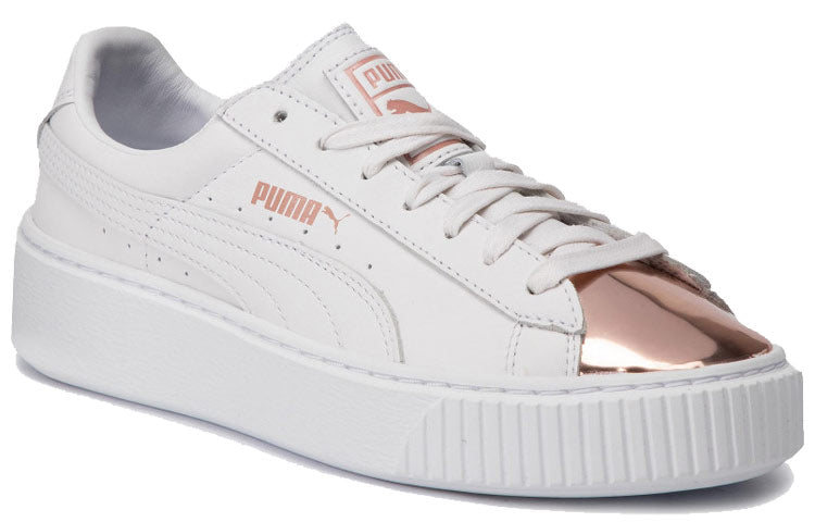 (WMNS) PUMA Basket Platform Metallic 'White Rose Gold' 366169-03