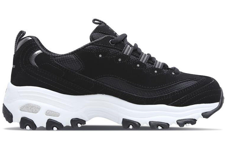 (WMNS) Skechers D lites Sneakers Black/Silver 11930-BLK
