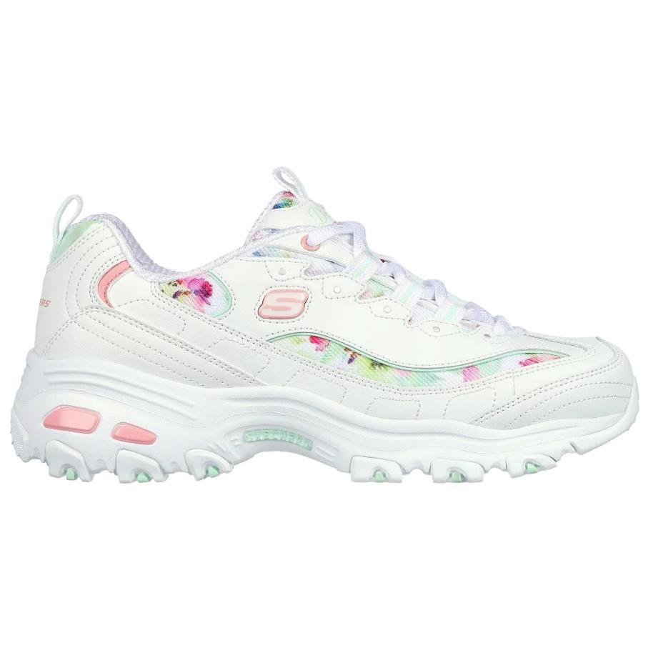 (WMNS) Skechers D'Lites Blooming Fields Sneakers 'White Multi' 149794-WMLT