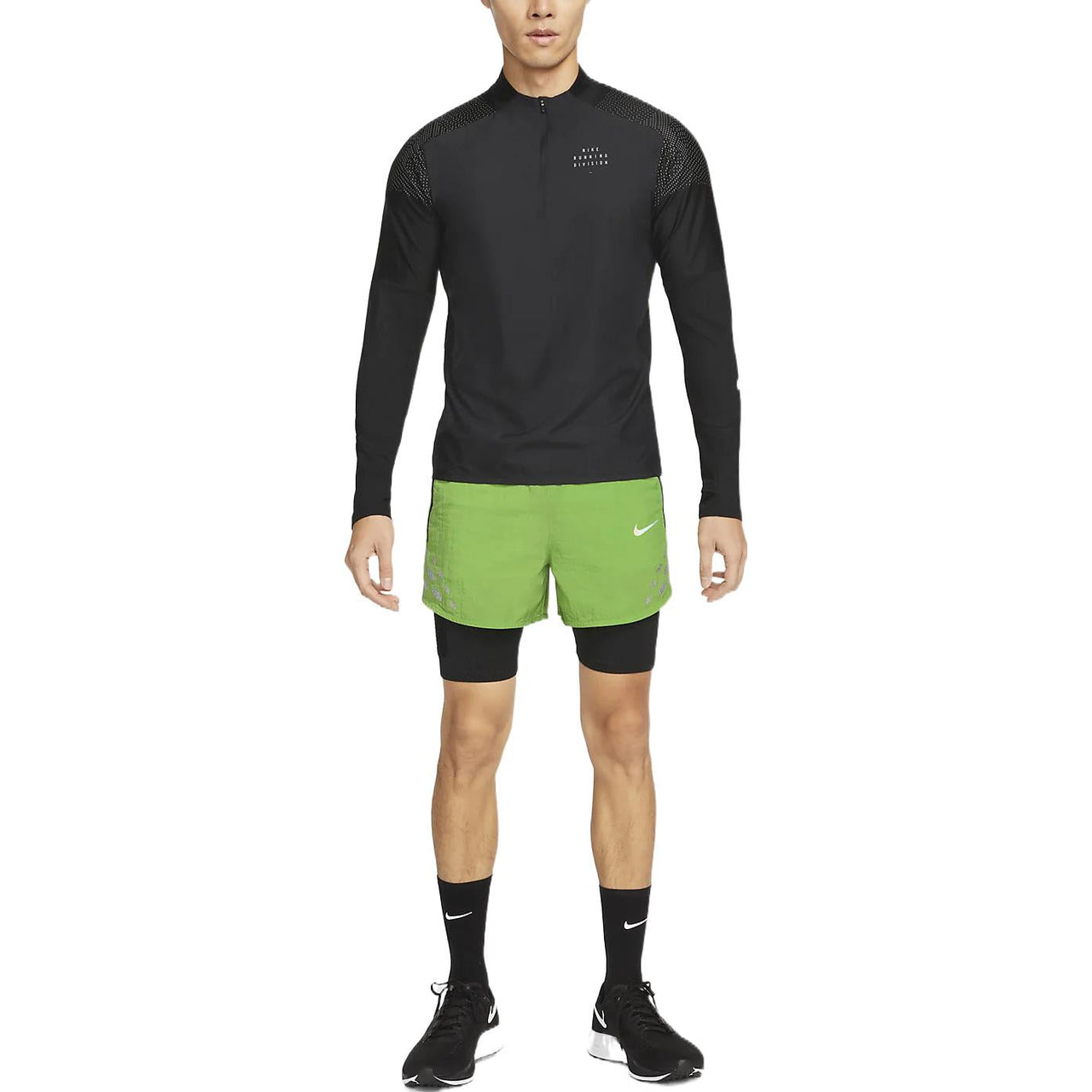 Nike Run Division Pinnacle Solid Color Logo Sports Shorts Green DM4764-377