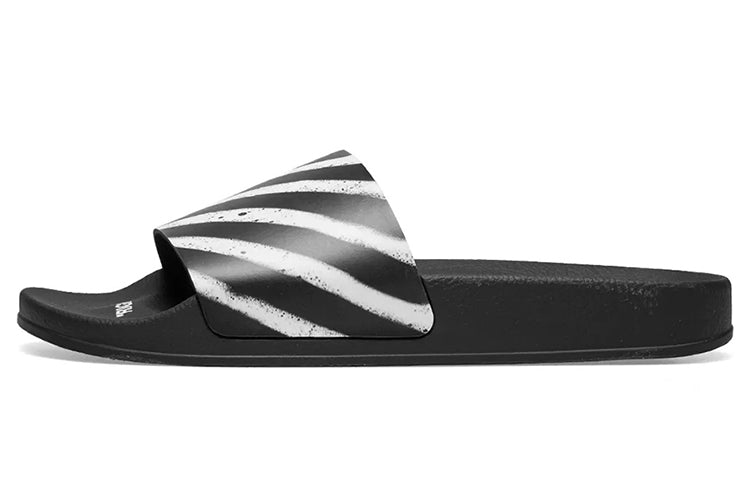 Off-White Spray Stripe Slider 'Black White' OMIA087S19C220371001