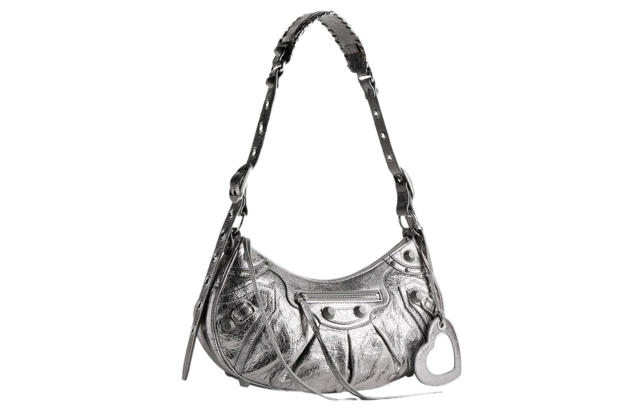 (WMNS) Balenciaga Le Cagole Small Shoulder Bag Metallized 'Silver' 6713070GT3Y8103