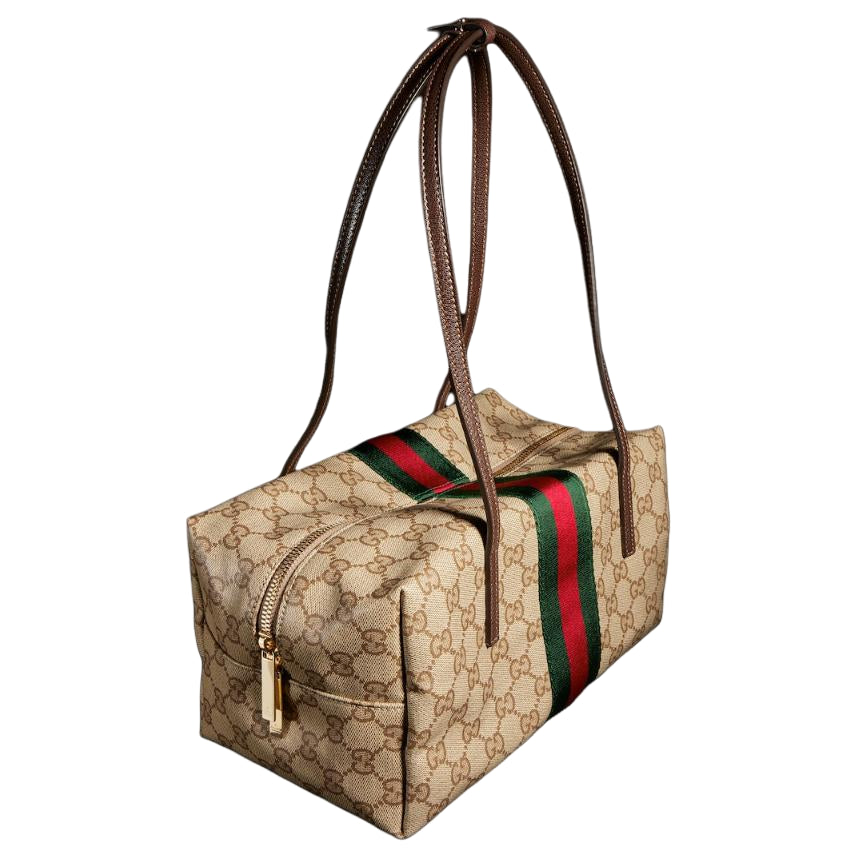 (WMNS) Gucci Melrose Medium Boston Bag 'Sand Dark Brown' 875228-FAF79-8547