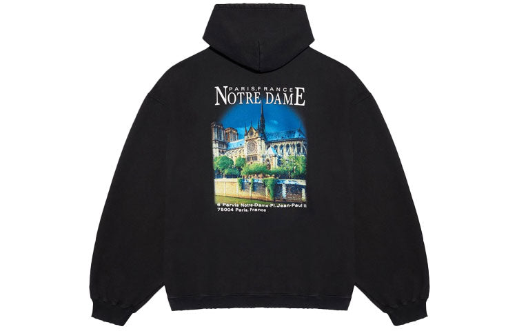 Men's Balenciaga landscape Loose Hoodie Black 641679TJVH91000