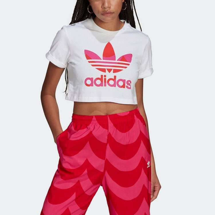 (WMNS) adidas originals Large Logo Casual Sports Short Sleeve White H20482