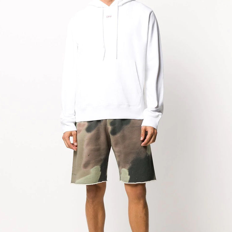 Off-White FW20 Stencil Arrows Hooded Pullover Men White OMBB034E20FLE0040125
