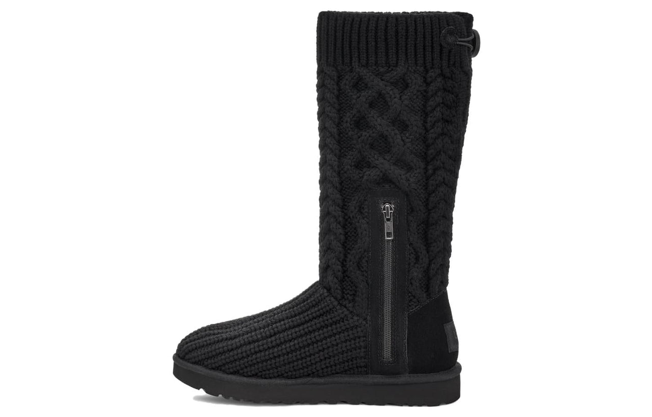 (WMNS) UGG Classic Cardi Cabled Knit Boot 'Black' 1146010-BLK