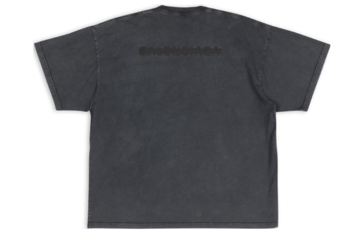 Balenciaga Strike 1917 Oversized T-shirt 'Washed Black' 694576TMVJ61055