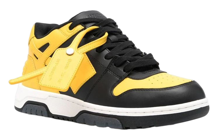 Off-White Out Of Office Leather Sneaker 'Yellow Black' OMIA189F22LEA0011018