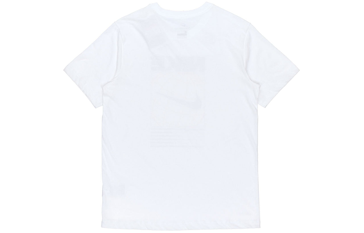 Nike Dri-FIT Geometry Pattern Logo Printing Quick-dry Sports T-Shirt Men's White DA1773-100