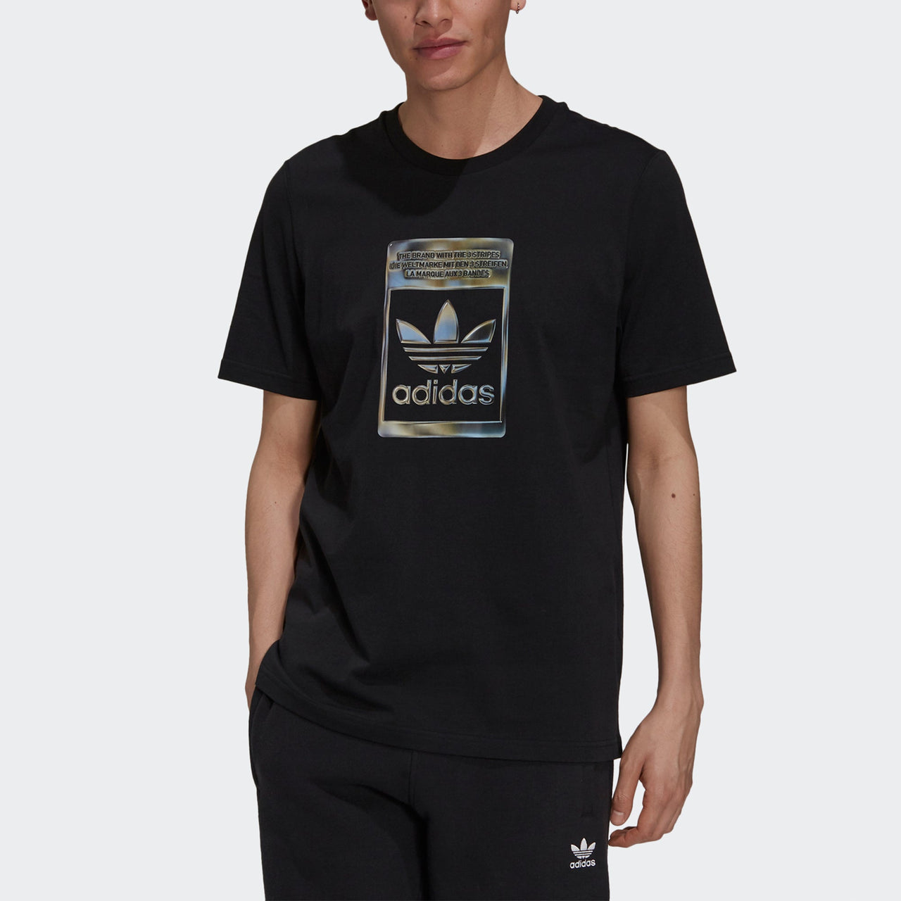 adidas originals Camo Infill Tee Logo Sports Short Sleeve Men's Black/Multi-Color H13502