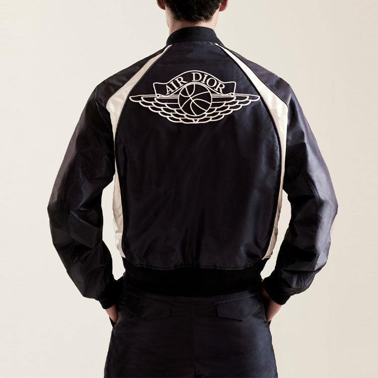 DIOR x Air Joint Capsule Spliced Baseball Casual Jacket For Men Navy 033C401A4805-504