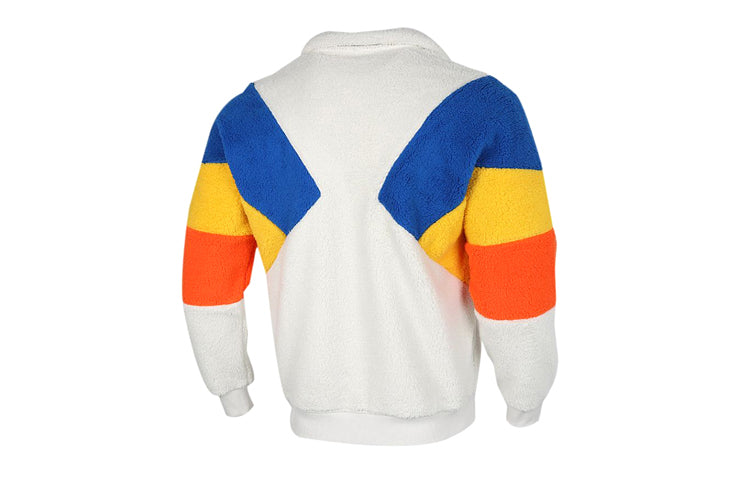 PUMA Retro Block Sherpa Stand Collar Colorblock lamb's wool Casual Jacket Gray 530808-05